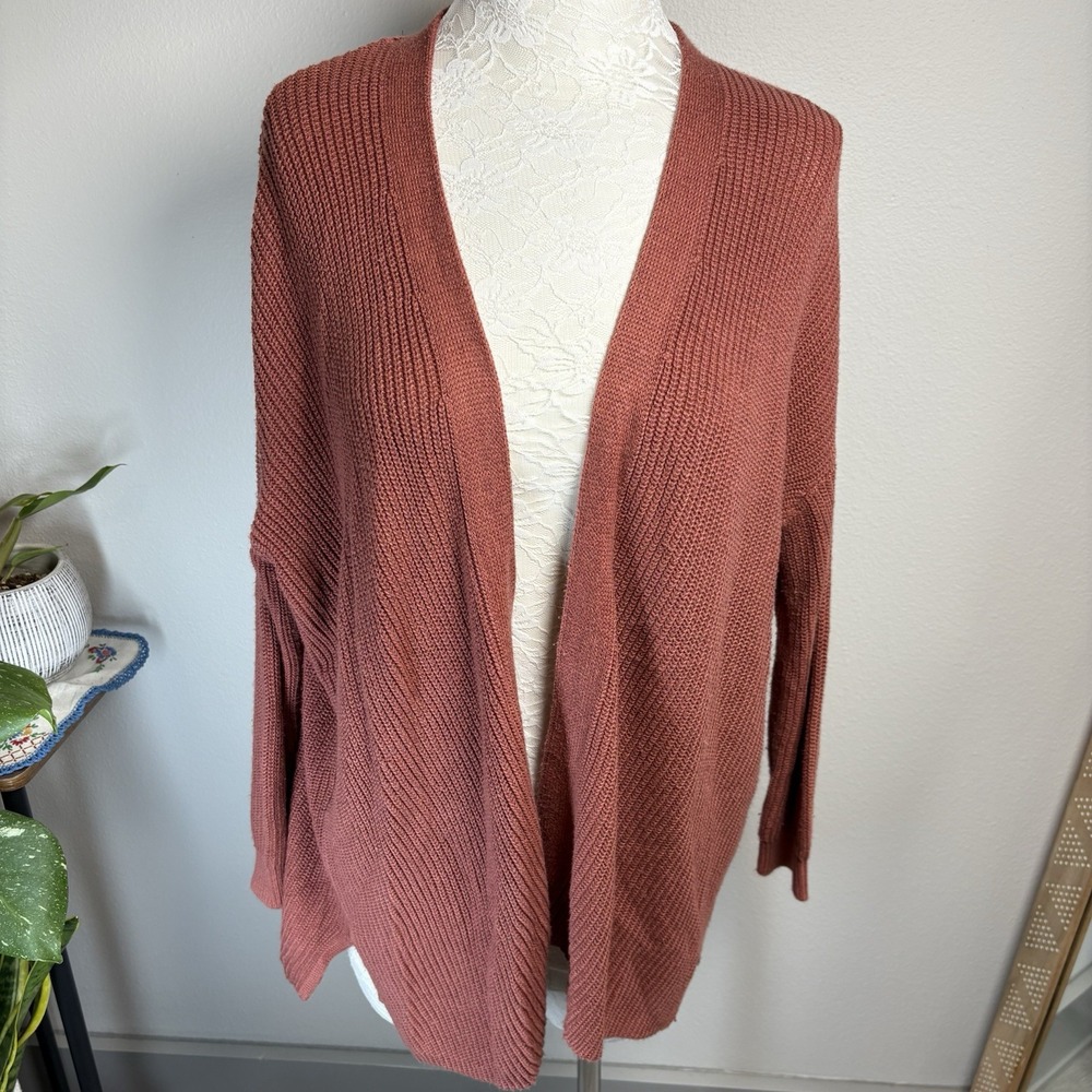 Cotton On Women XS Very Oversized Dusty Rose Cardigan Boho Shaker Knit